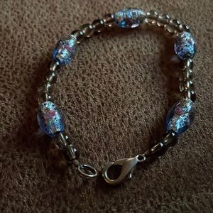Blue beaded bracelet